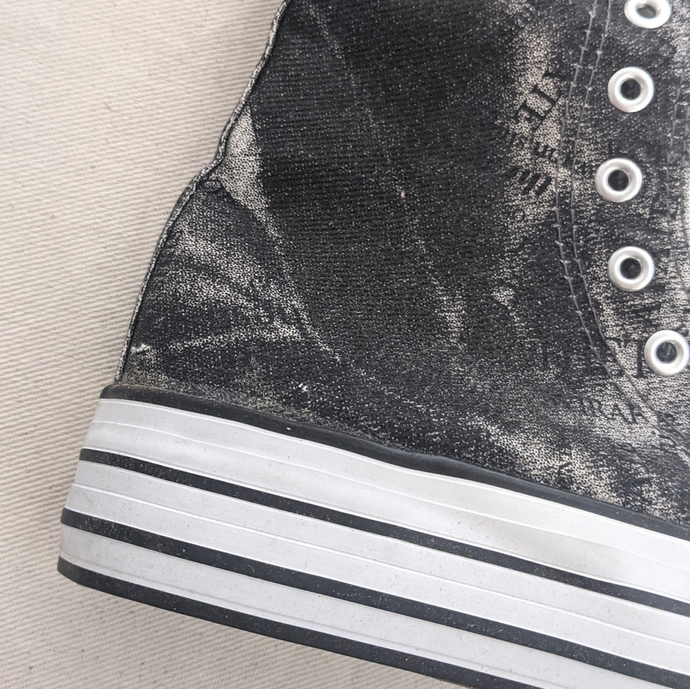 Black graffiti platform Zipper tall sneaker - Picture 2 of 4